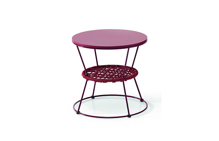 Petite table Ziggy – 44/40 cm – Laqué bordeaux