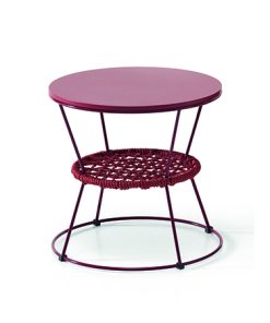 Alternative view of Petite table Ziggy – 44/40 cm – Laqué bordeaux