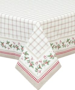 Nappe à Carreaux Blanche Et Vichy « Mélodies De Noël » 150×250 CM Clayre and Eef