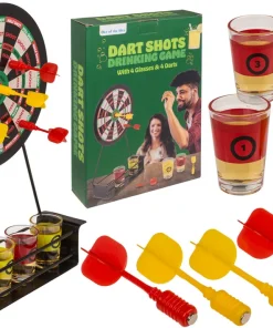 boite jeu à boire flèches, 4 verres à shot et 4 flèches