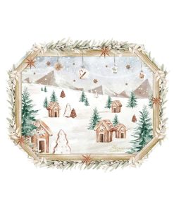 Alternative view of Set De Table En Vinyle Beige et Vert 43×35 CM Collection Village De Montagne