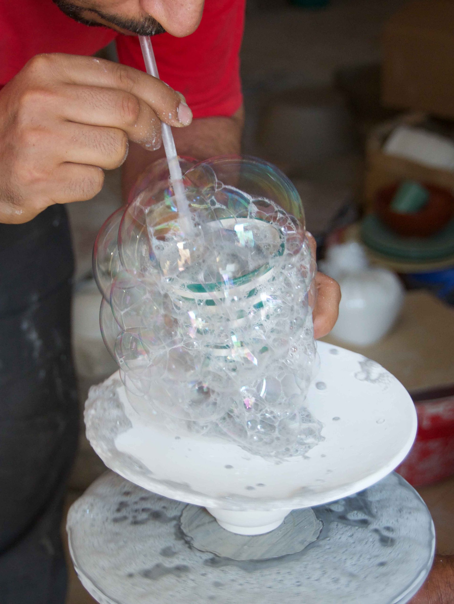 Assiette Bulles (bleu-gris) – Image 6