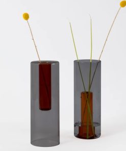 Vase réversible M fumé/ambre – Block Design