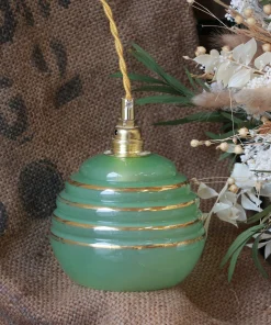 Baladeuse – Verre vert avec 3 liserés dorés