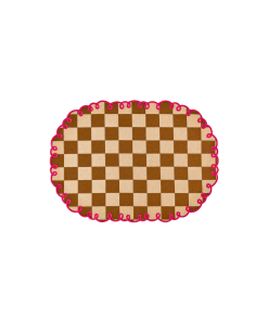 LOT DE 2 SETS DE TABLE BORD BRODE – MARRON&FUCHSIA