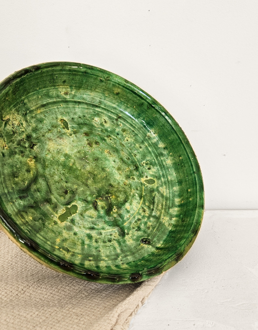 Grande coupe marocaine verte en Tamegroute – Image 3