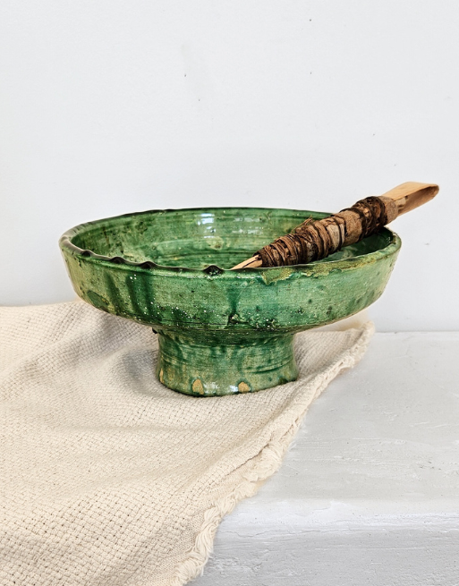 Grande coupe marocaine verte en Tamegroute – Image 2