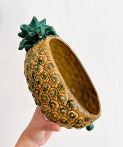 Saladier ananas ancien barbotine