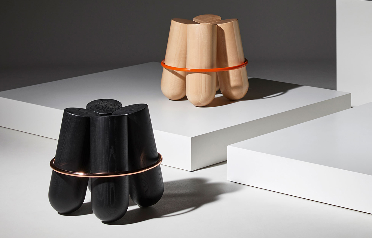 Tabouret Bolt – Frêne teinté noir – Image 4
