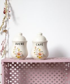 Alternative view of 2 pots en grès sucre et café