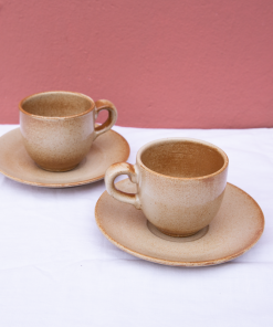 2 tasses et leur soucoupe grès de France