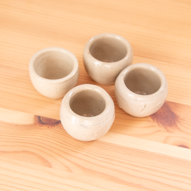 4 Bougeoirs en grès gris – Image 4