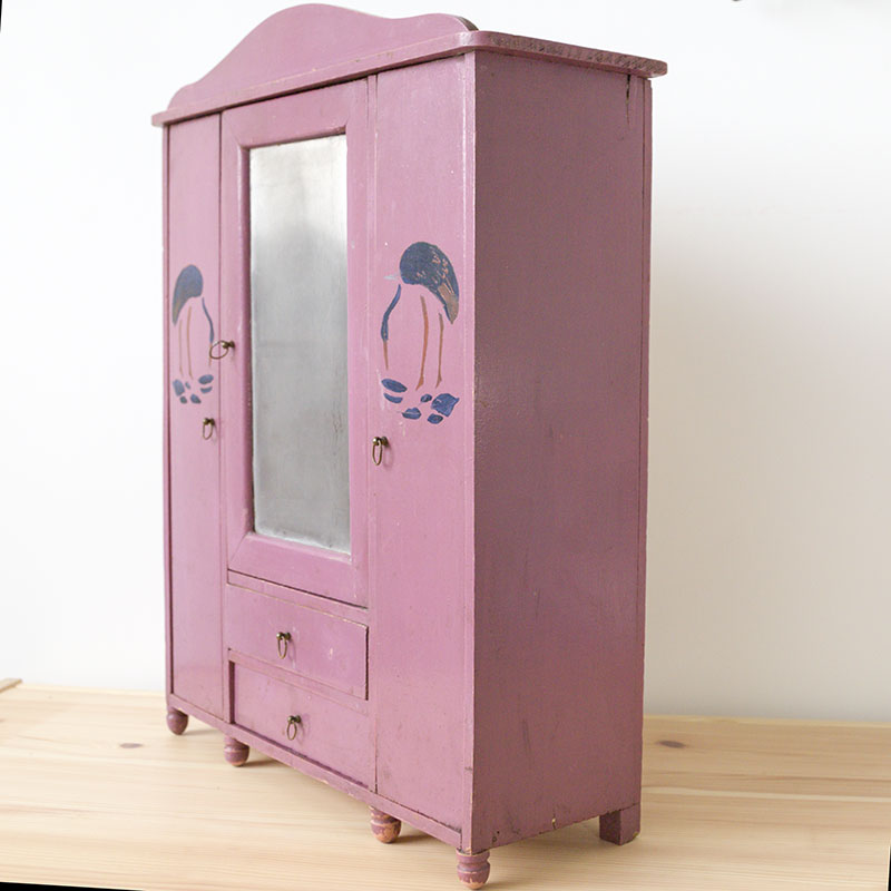 Armoire poupée couleur prune vintage – Image 3