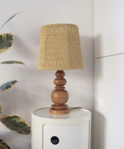 Lampe en bois tourné et crochet