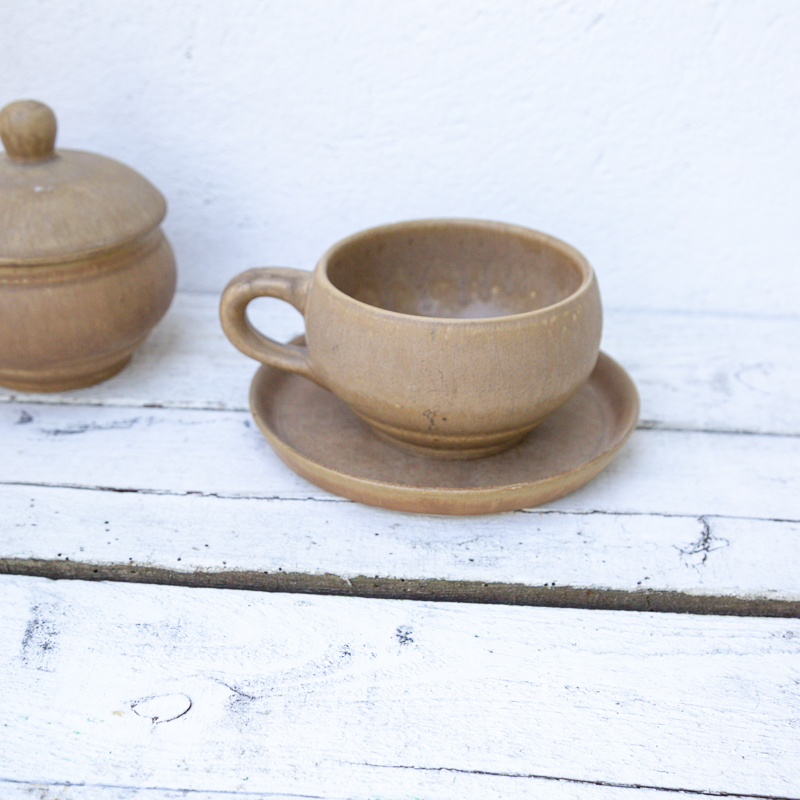 Tasse à thé et pot en grès – Image 7