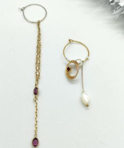 Boucles d’oreilles asymétriques vintage – Rubi VENDU