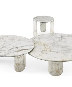 Table basse Clemo – 49 D cm – Marbre Calacatta Vagli Oro