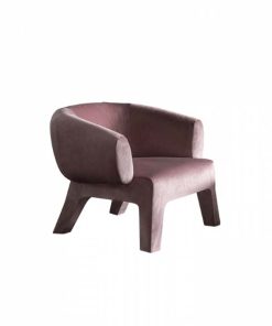 Alternative view of Fauteuil Lola – Velours rose