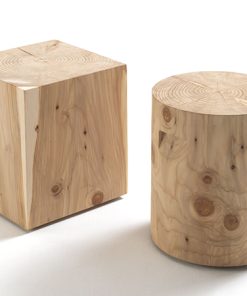 Table basse Pouf Logos – 35/35 cm – Cèdre massif