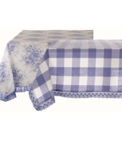 Alternative view of Nappe Vichy Ou Toile De Jouy Bleu Et Blanc En Coton 150×180 CM Blanc Mariclo