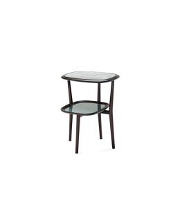 Chevet Petit Matin – Noyer, verre et marbre