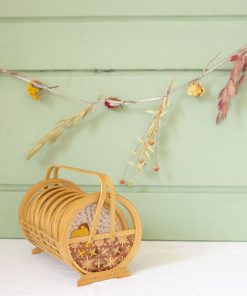 Alternative view of Sous-verres papillons en osier avec panier