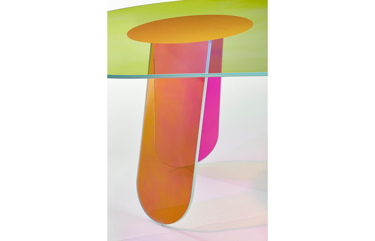 Table basse Shimmer – 120/65 cm – Verre stratifié multichromatique – Image 5